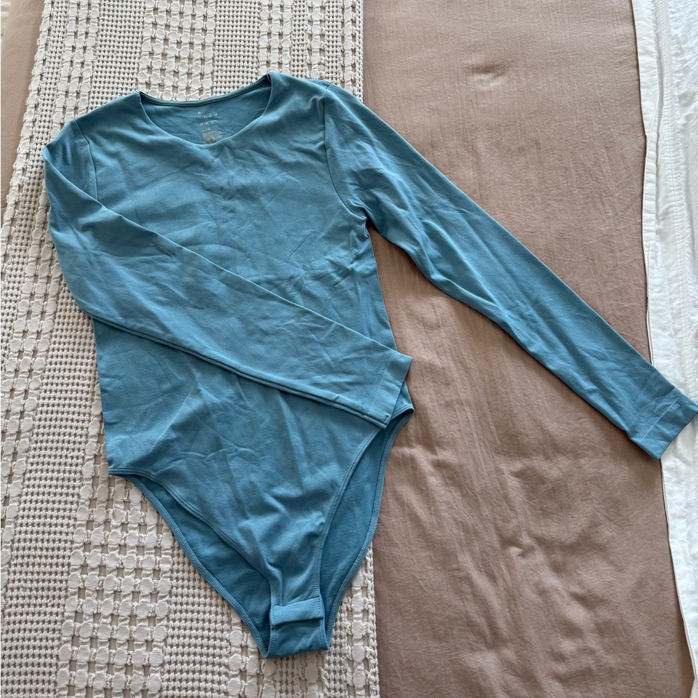 NEW a new day Blue Long Sleeve Bodysuit Size M